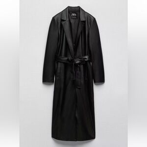 Zara Women's Faux Leather Trench Coat